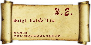 Weigl Eulália névjegykártya